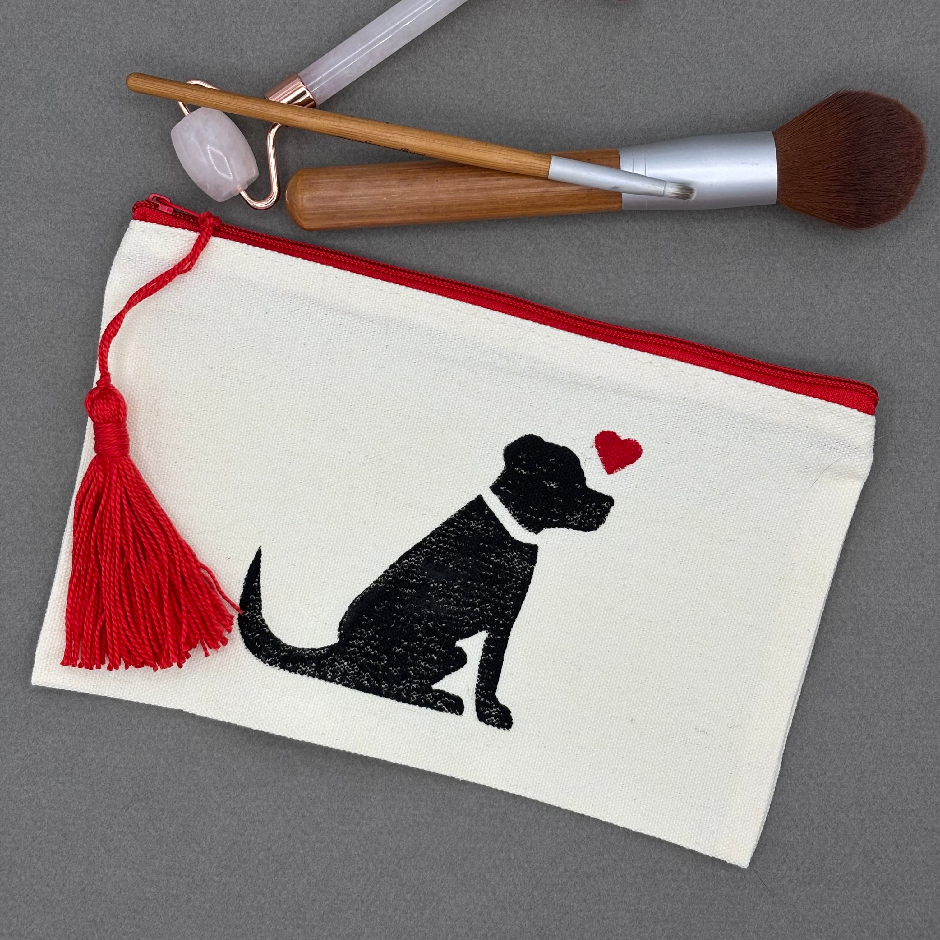 Accessory Pouch with Colored Zipper • Dog •