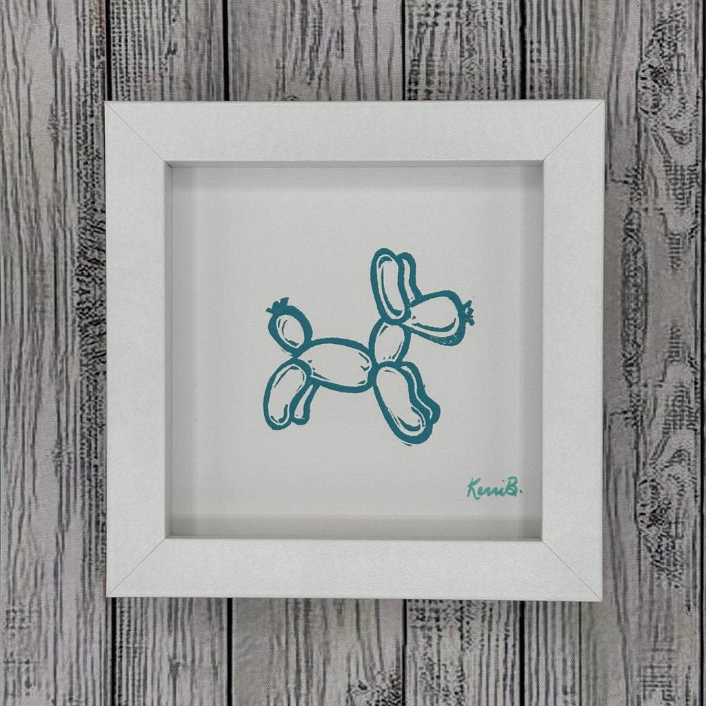 Block Print Framed • Balloon Dog 5x5