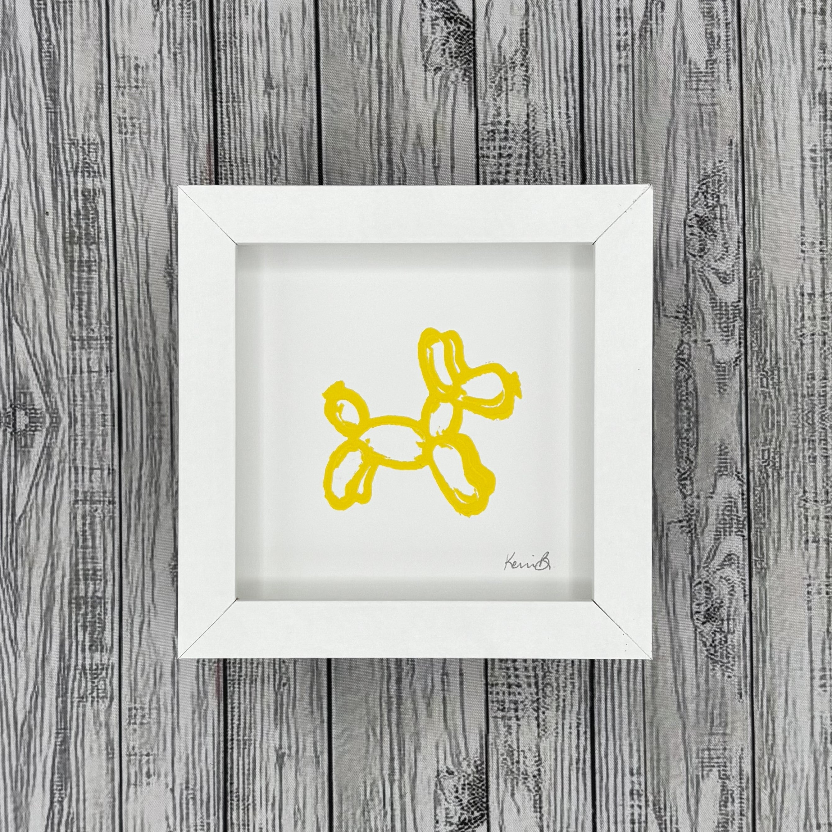 Block Print Framed • Balloon Dog 5x5