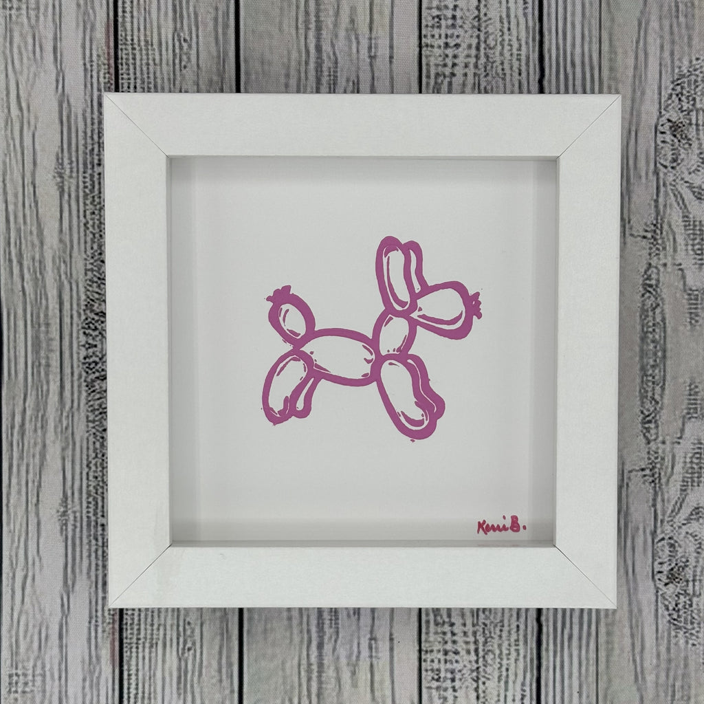 Block Print Framed • Balloon Dog 5x5