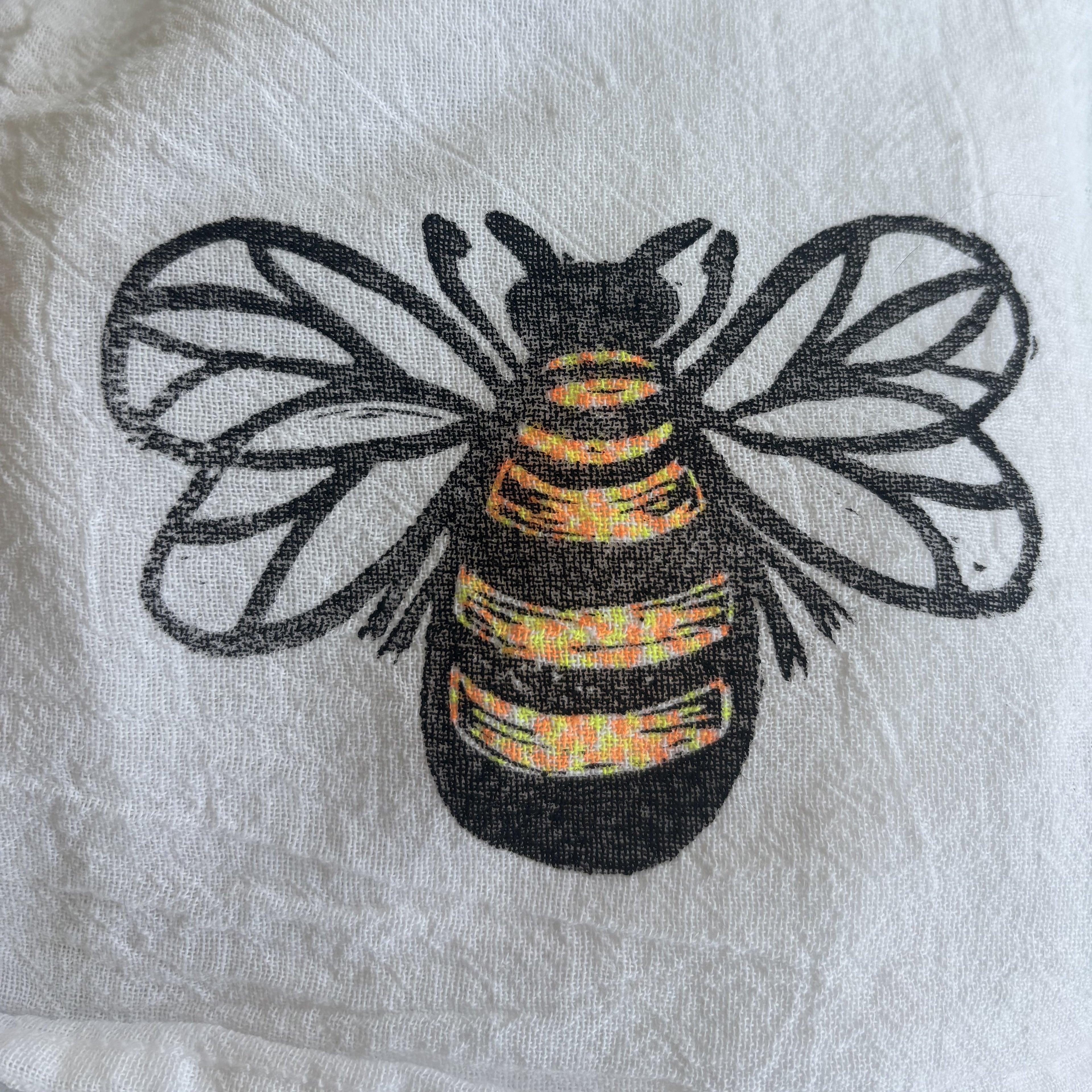 Flour Sack Kitchen Towel • Bee •