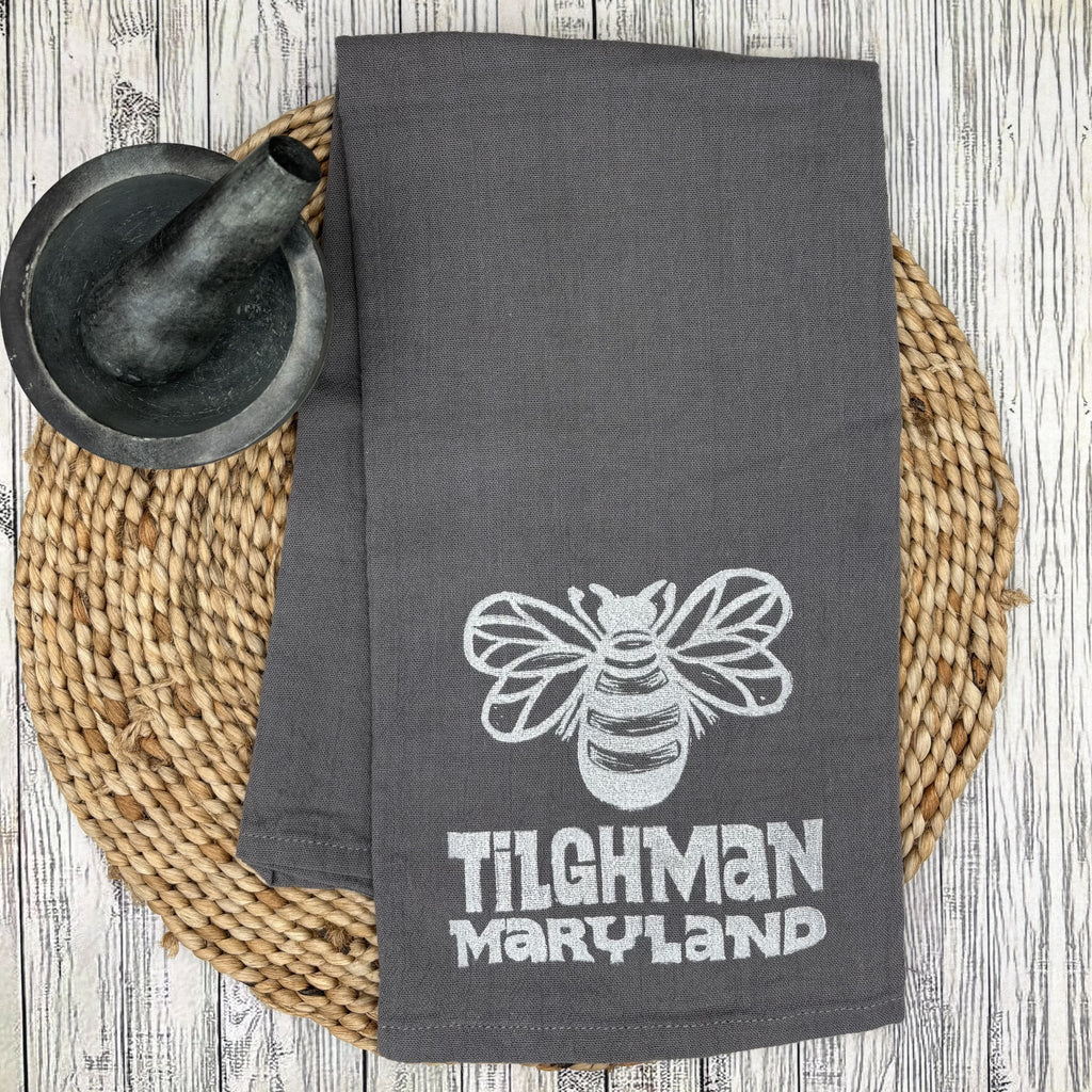 Flour Sack Kitchen Towel • Bee - Maryland Towns •