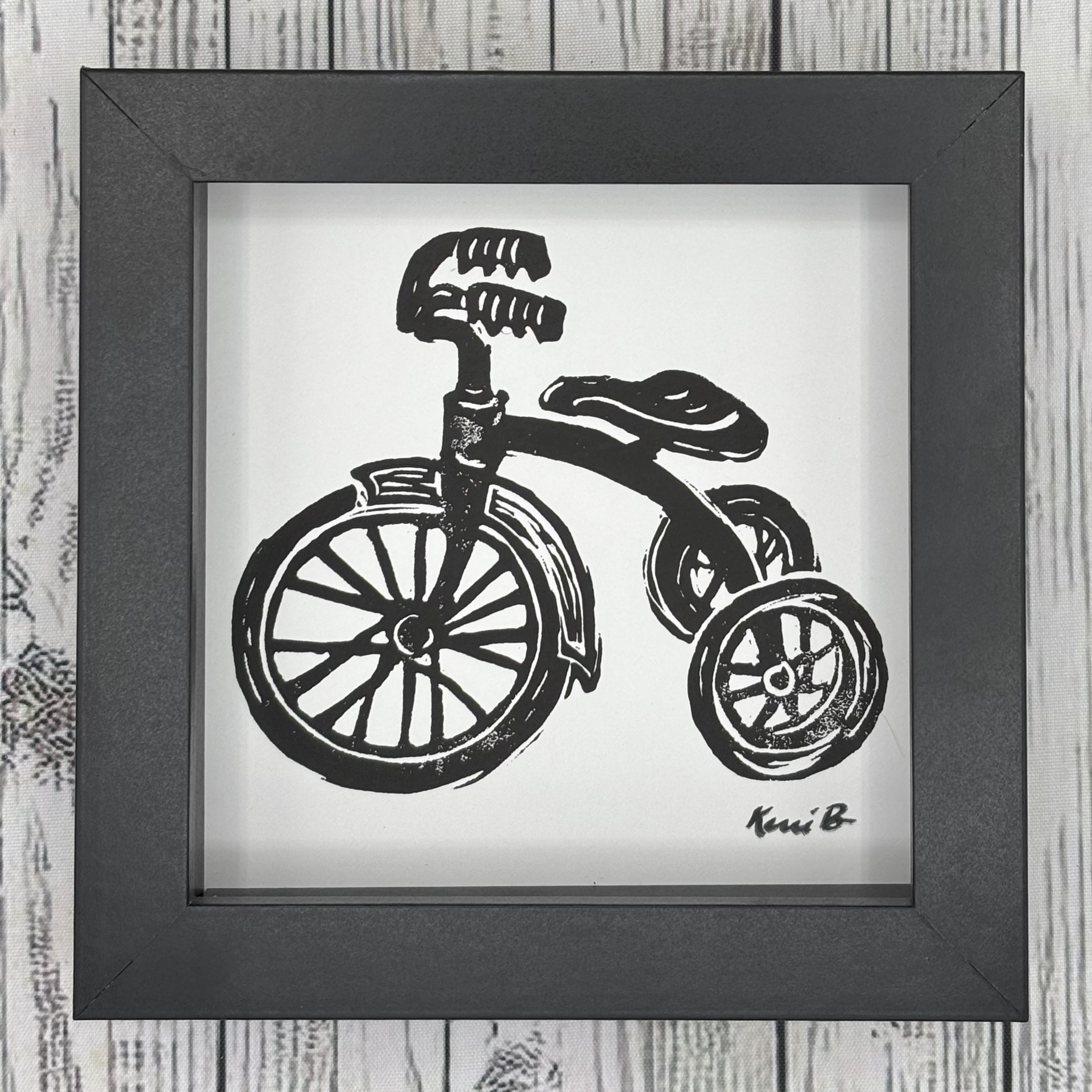 Block Print Framed • Trike 5x5 •