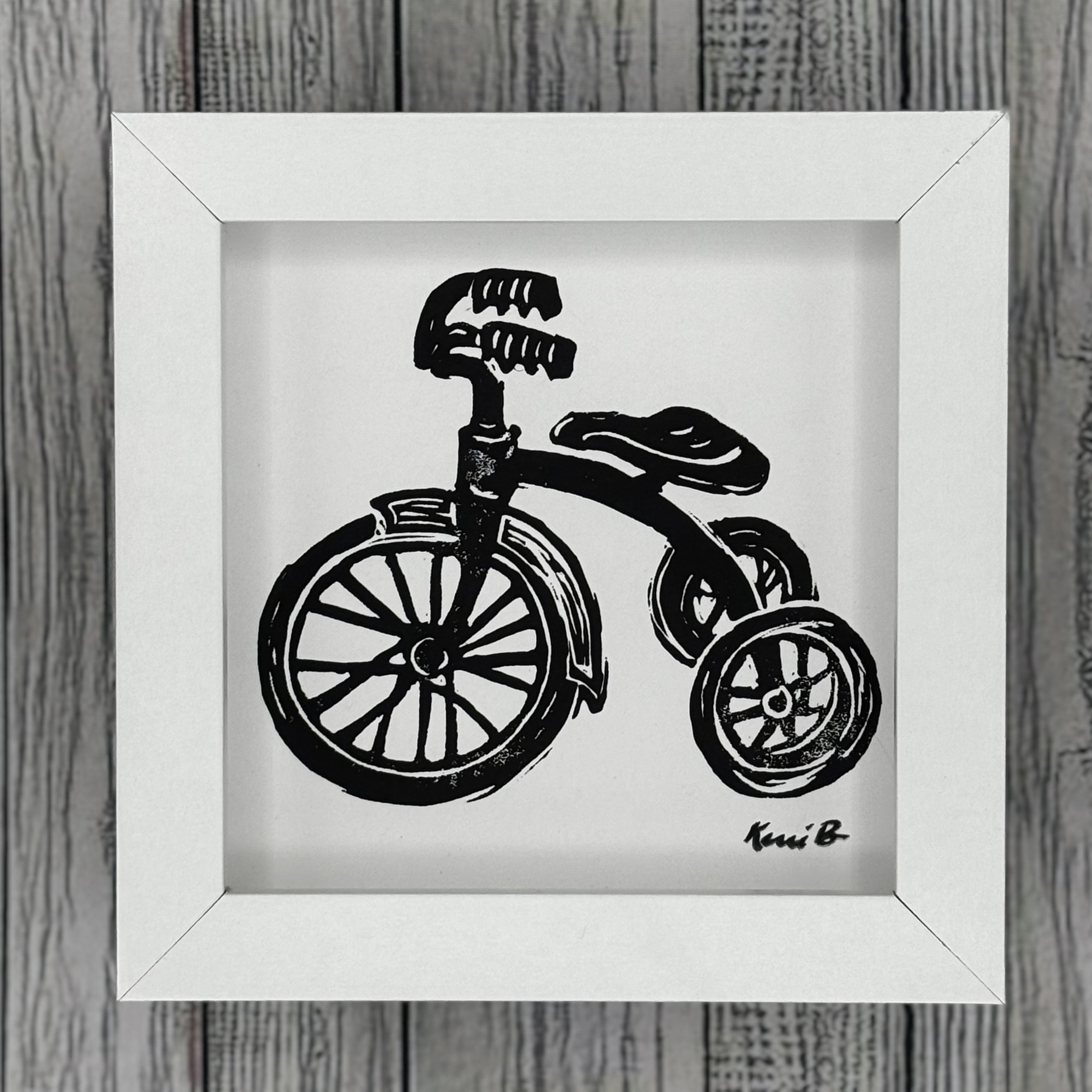 Block Print Framed • Trike 5x5 •