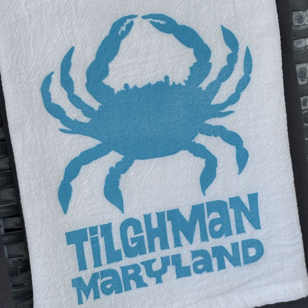Flour Sack Kitchen Towel • Crab - Maryland Towns •
