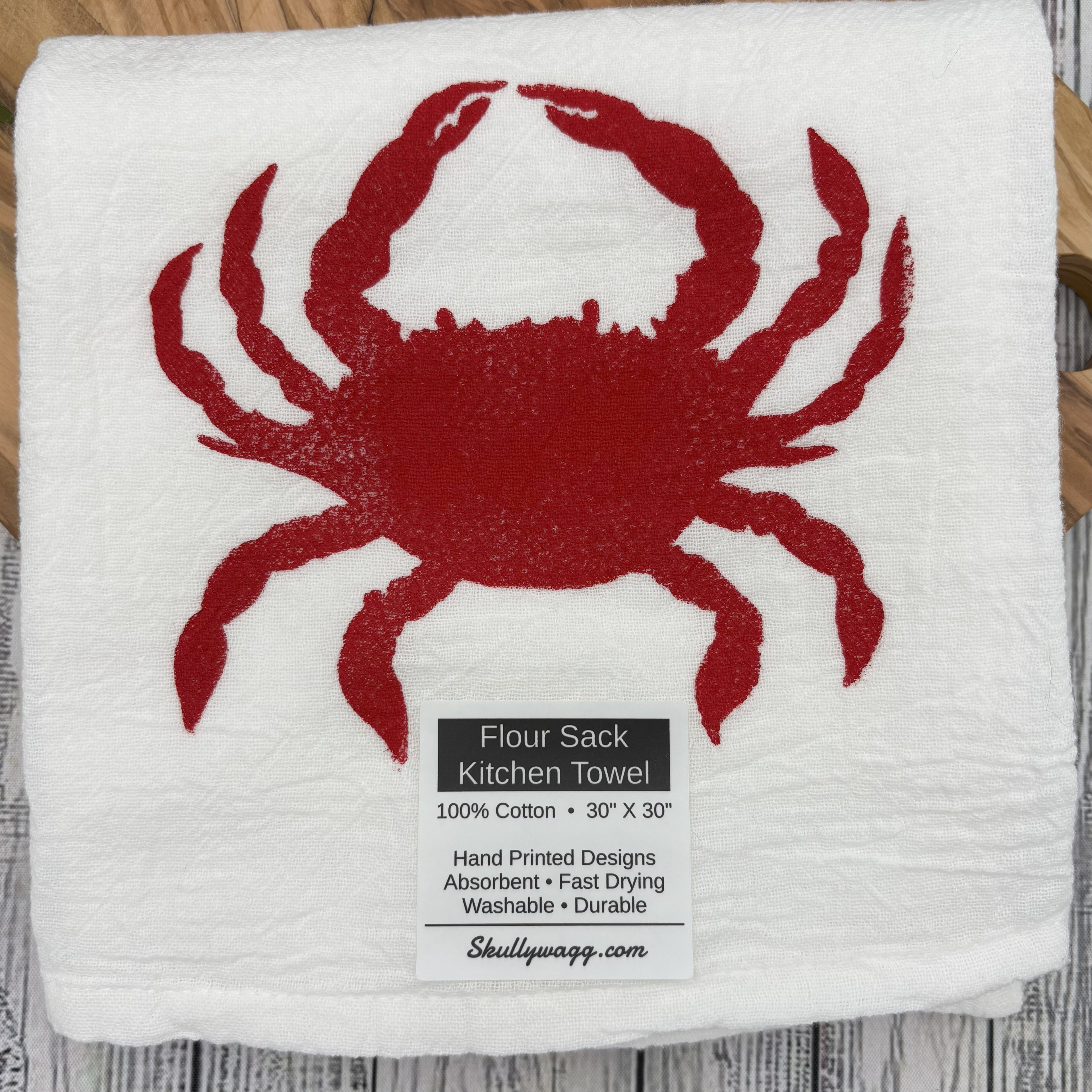 Flour Sack Kitchen Towel • Crab •