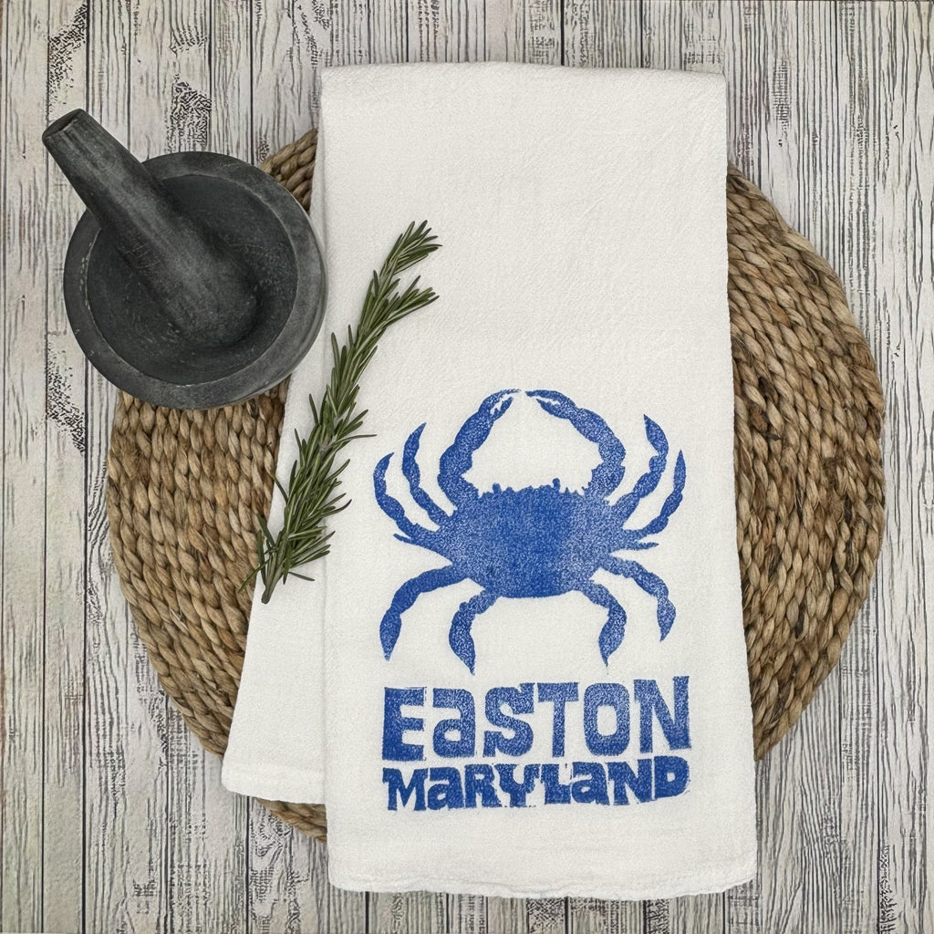 Flour Sack Kitchen Towel • Crab - Maryland Towns •