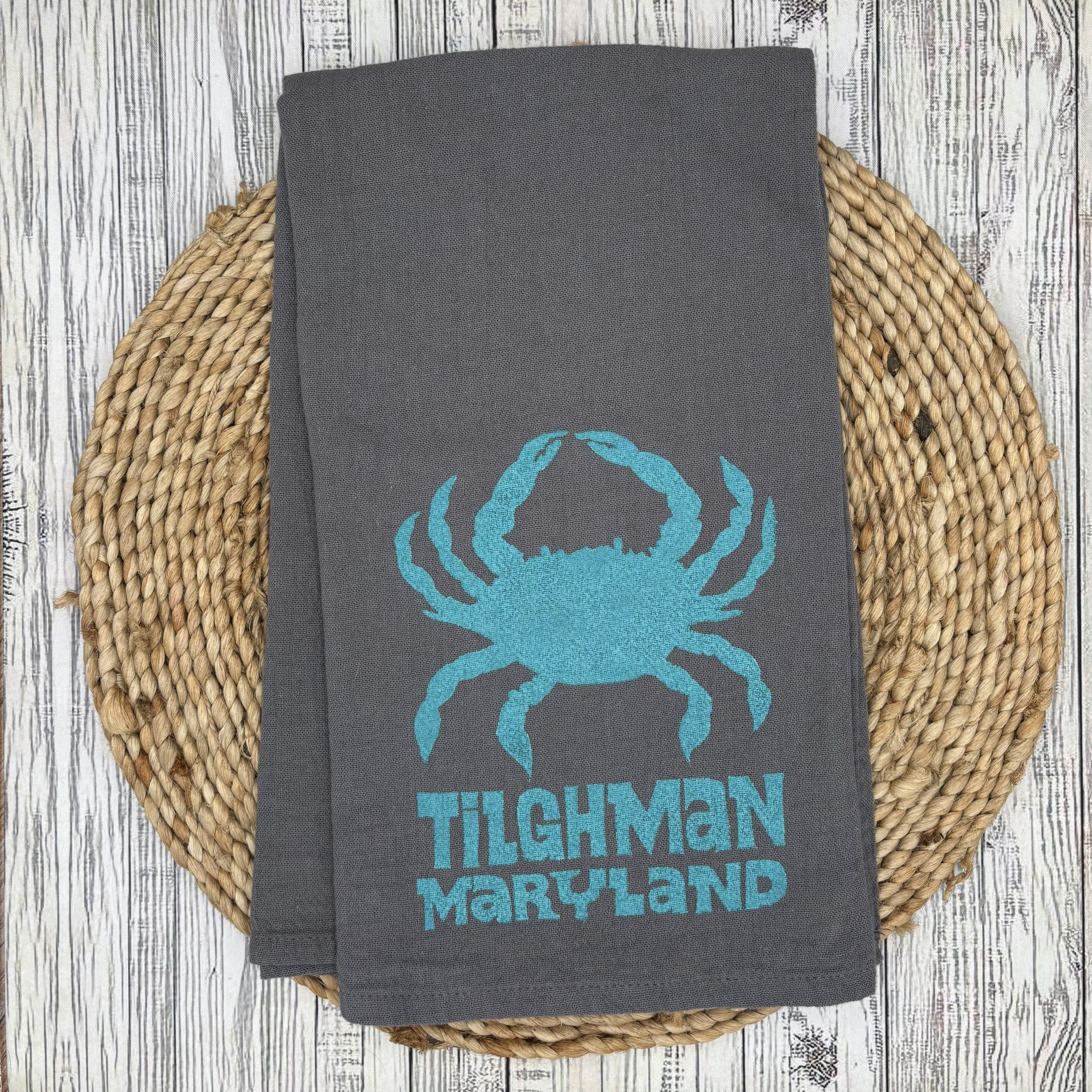 Flour Sack Kitchen Towel • Crab - Maryland Towns •