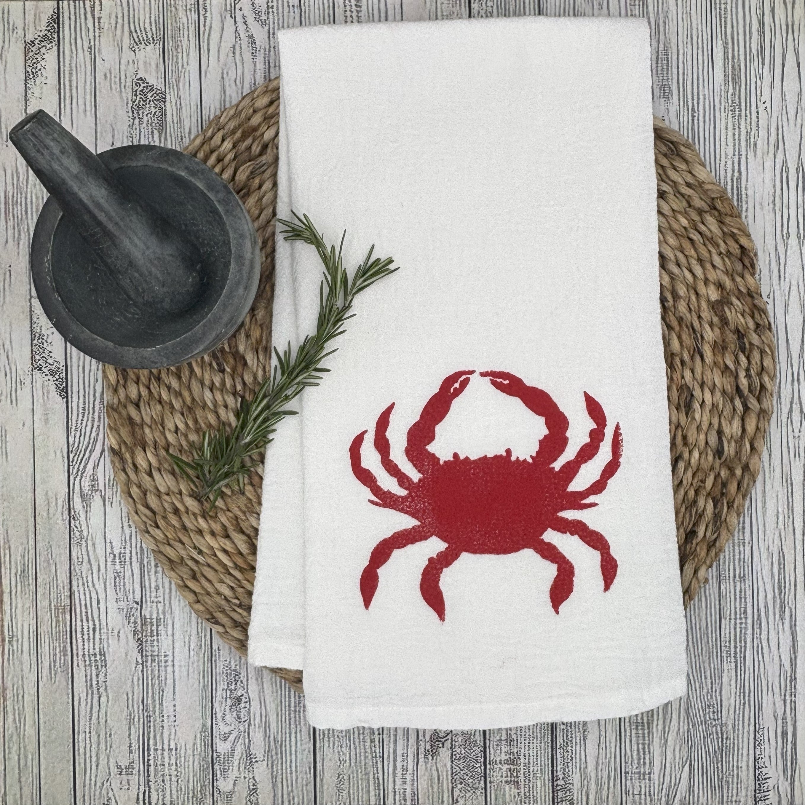 Flour Sack Kitchen Towel • Crab •