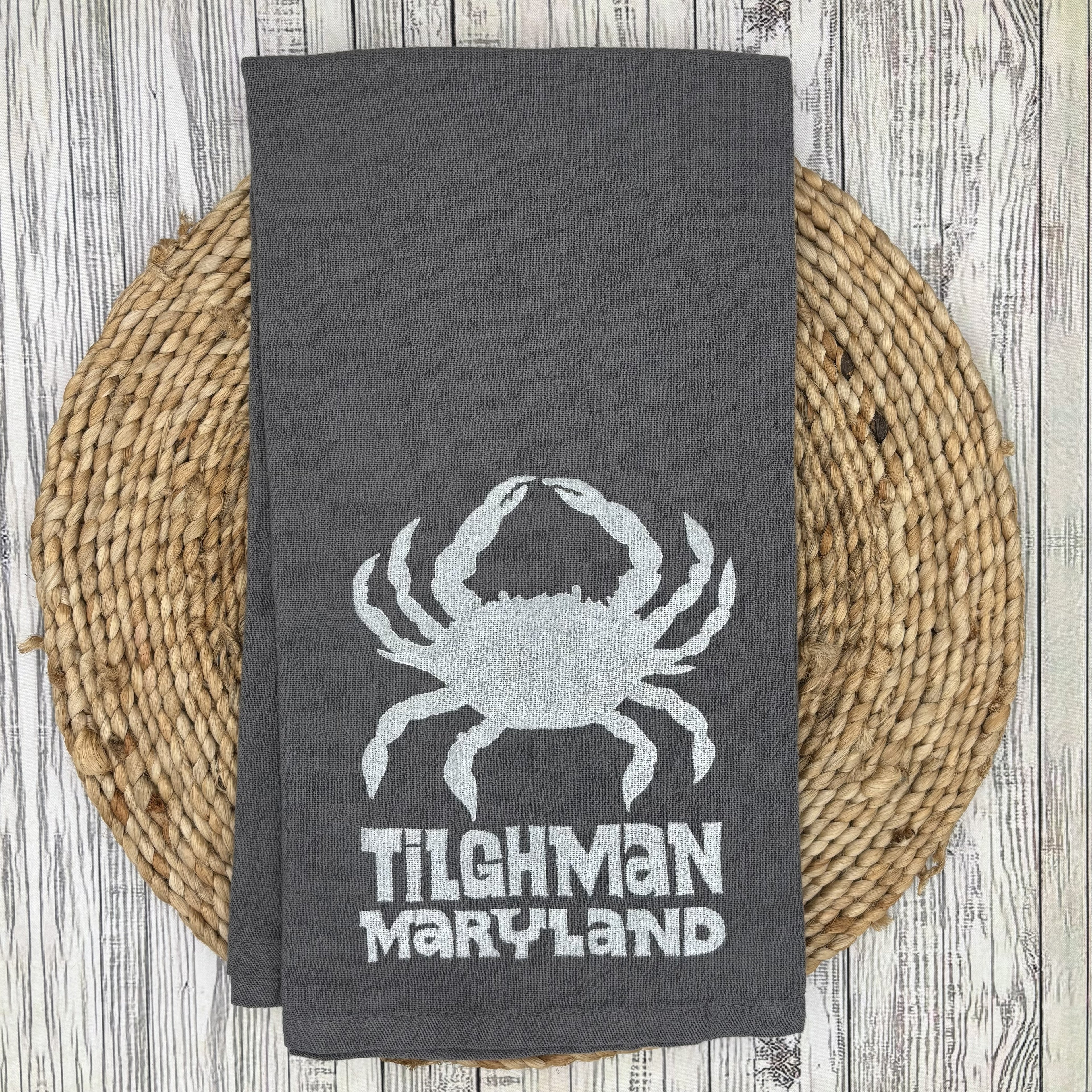 Flour Sack Kitchen Towel • Crab - Maryland Towns •
