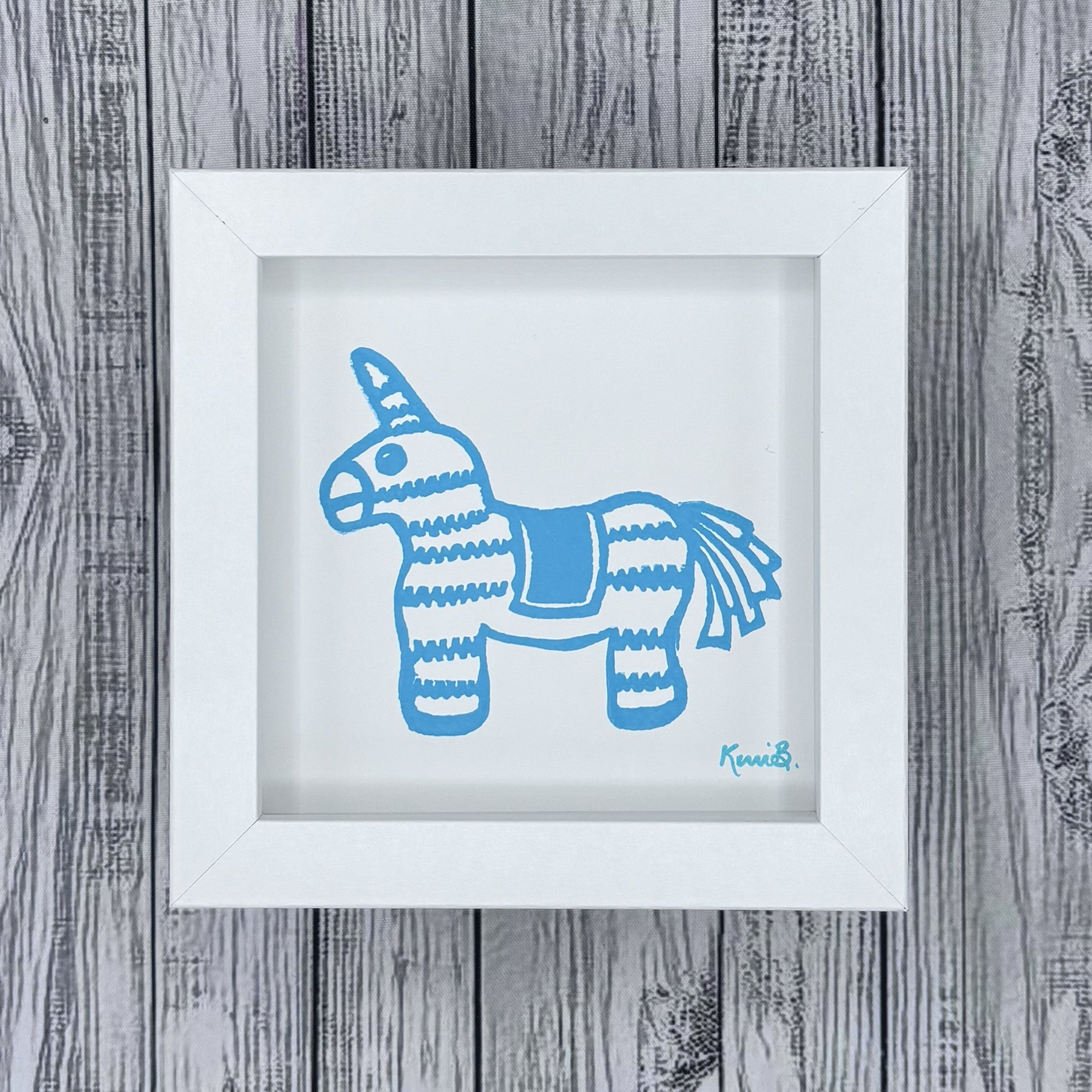 Block Print Framed • Piñata 5x5 •