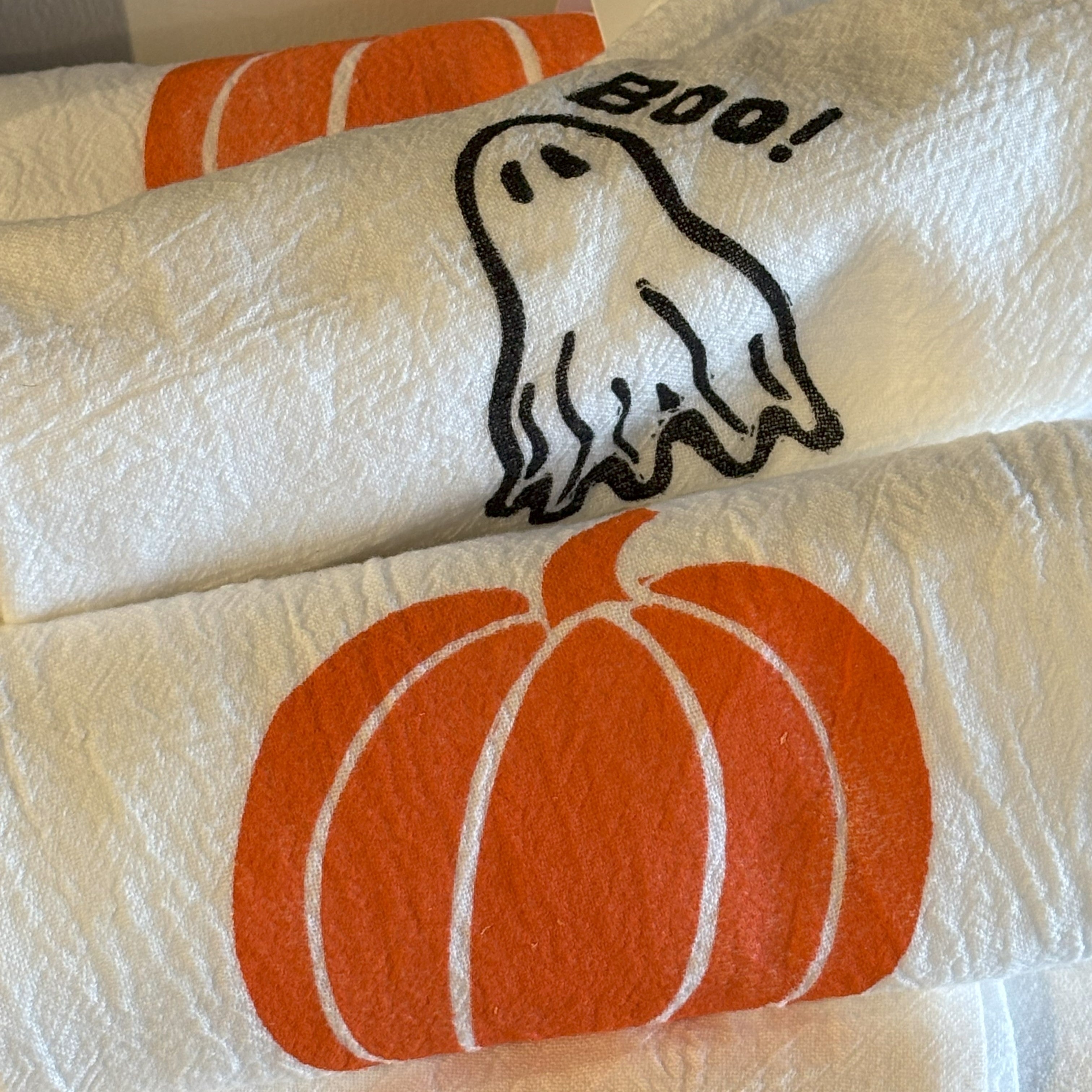 Flour Sack Kitchen Towel • Seasonal - Pumpkin •