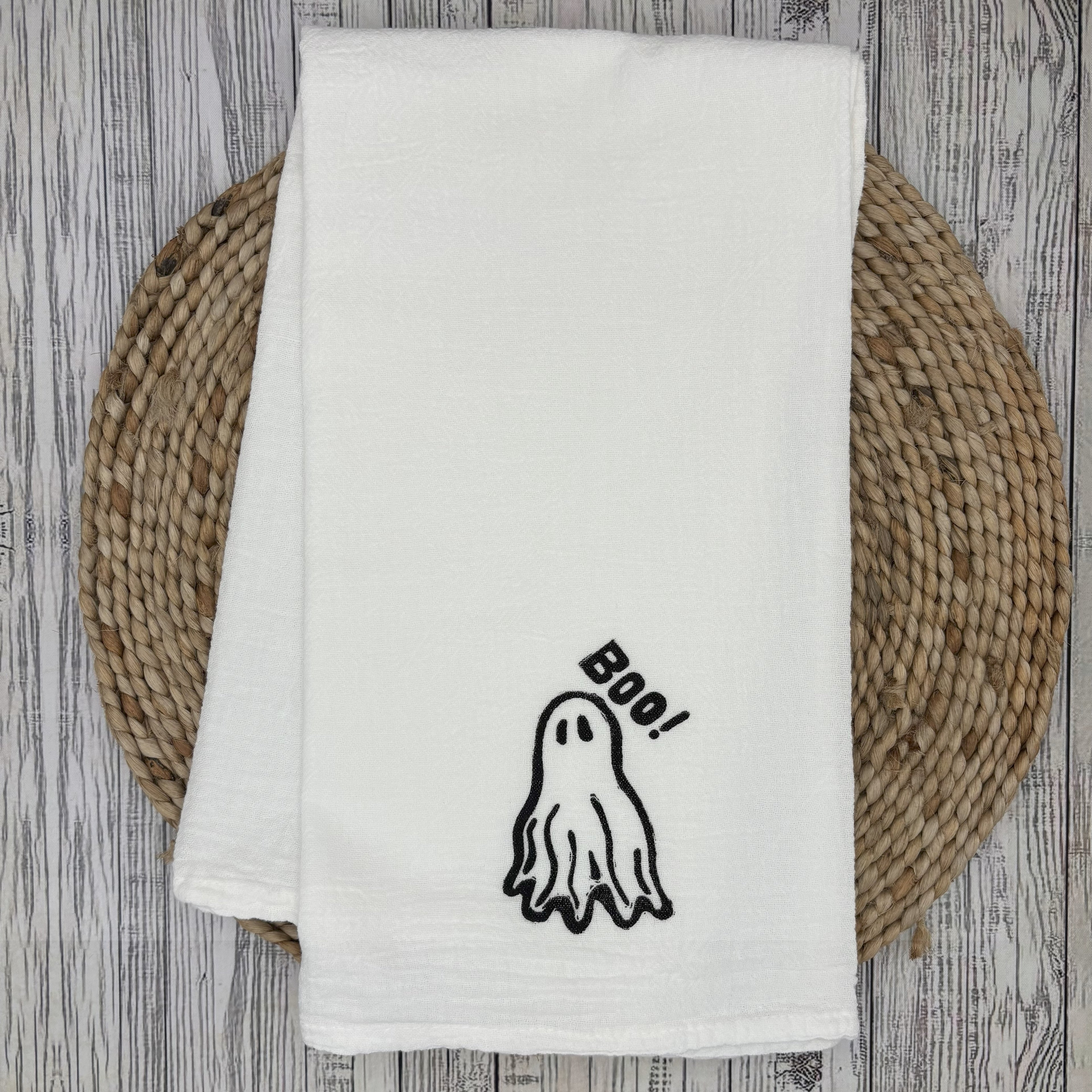 Flour Sack Kitchen Towel • Seasonal - Ghost •
