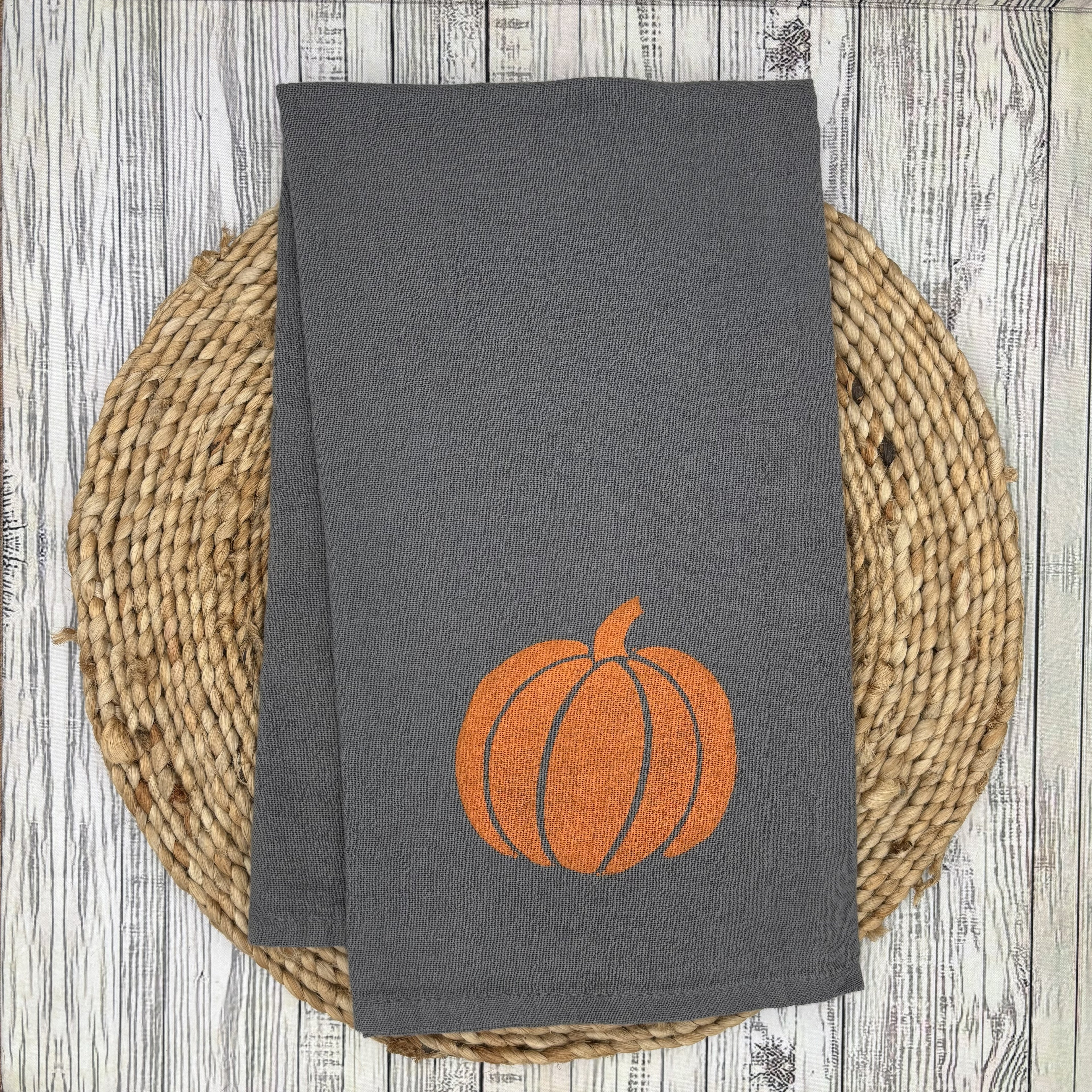 Flour Sack Kitchen Towel • Seasonal - Pumpkin •
