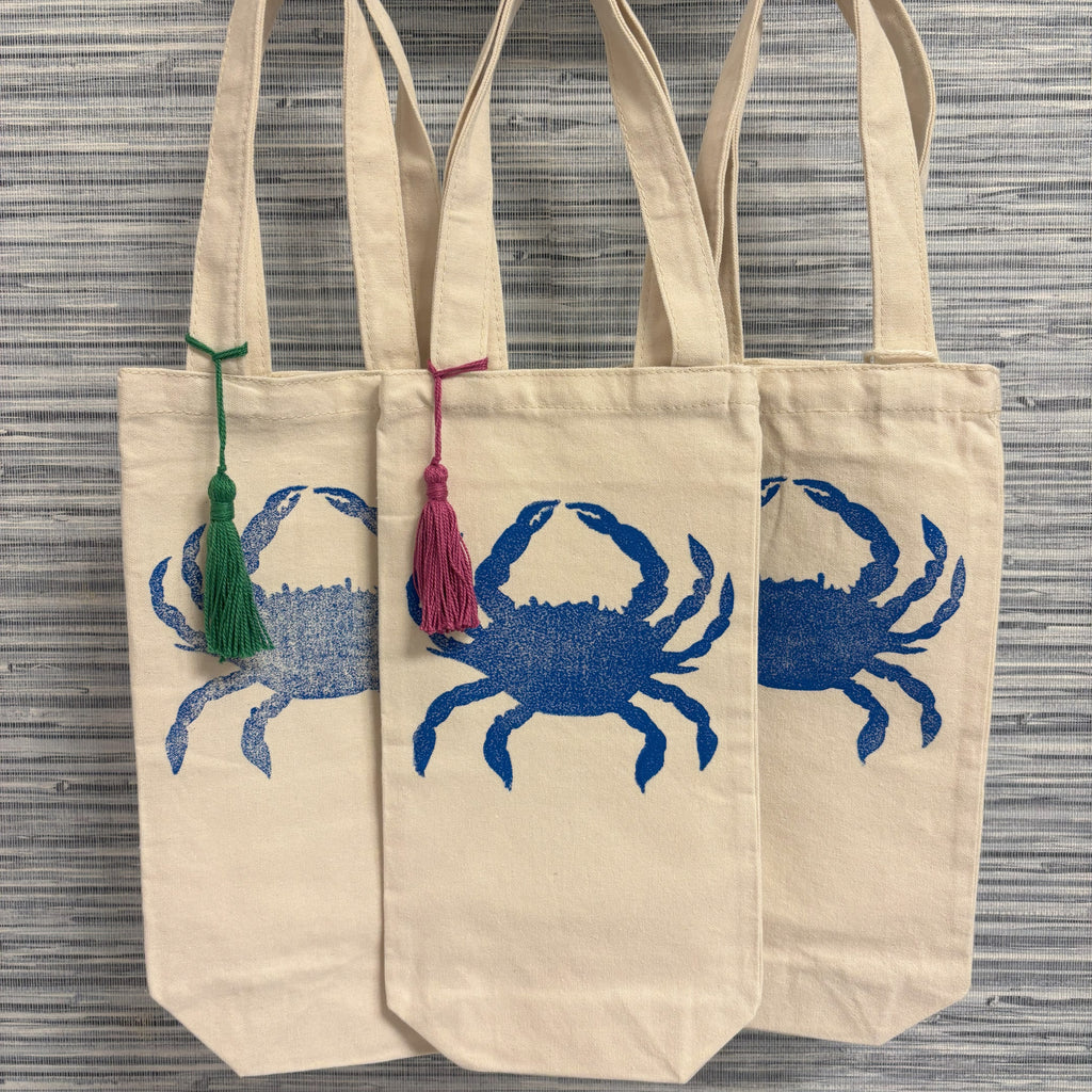 Wine Bottle Tote •Crab•