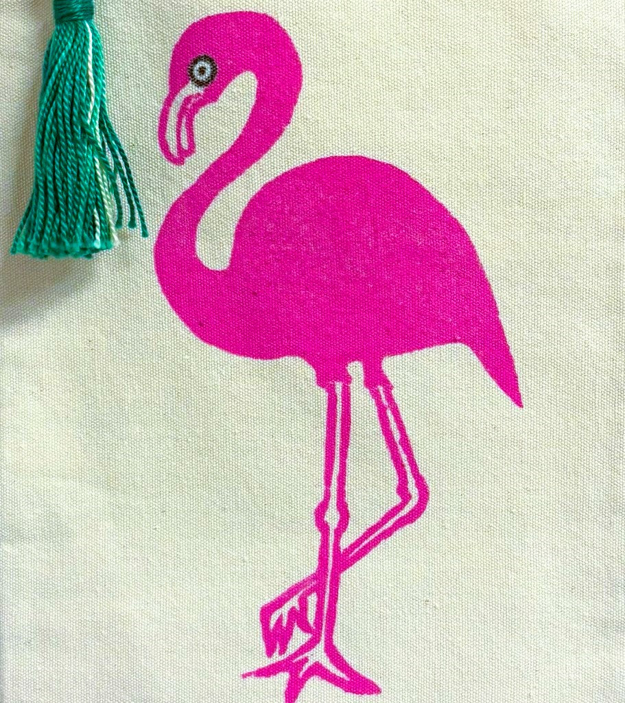 Wine Bottle Tote •Flamingo•