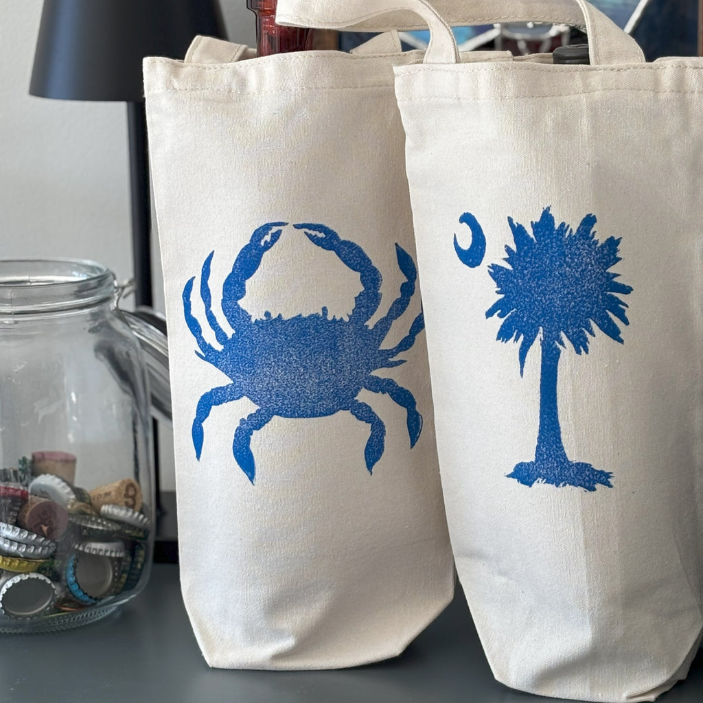 Wine Bottle Tote •Palmetto Moon•