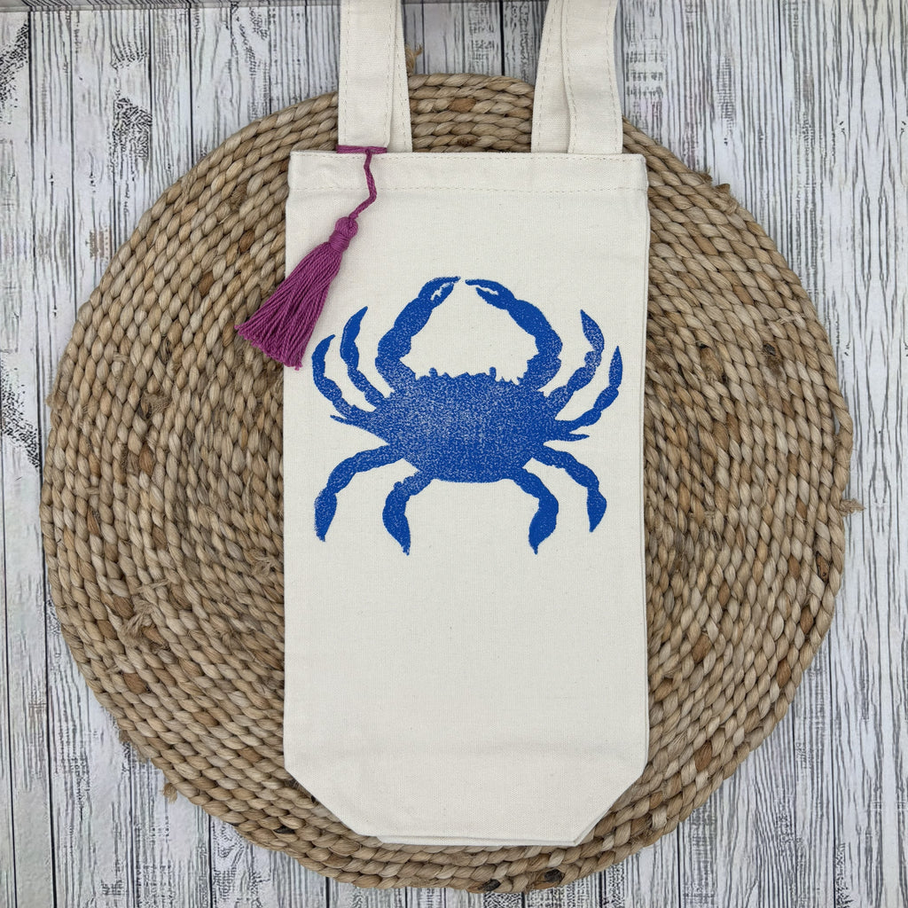 Wine Bottle Tote •Crab•