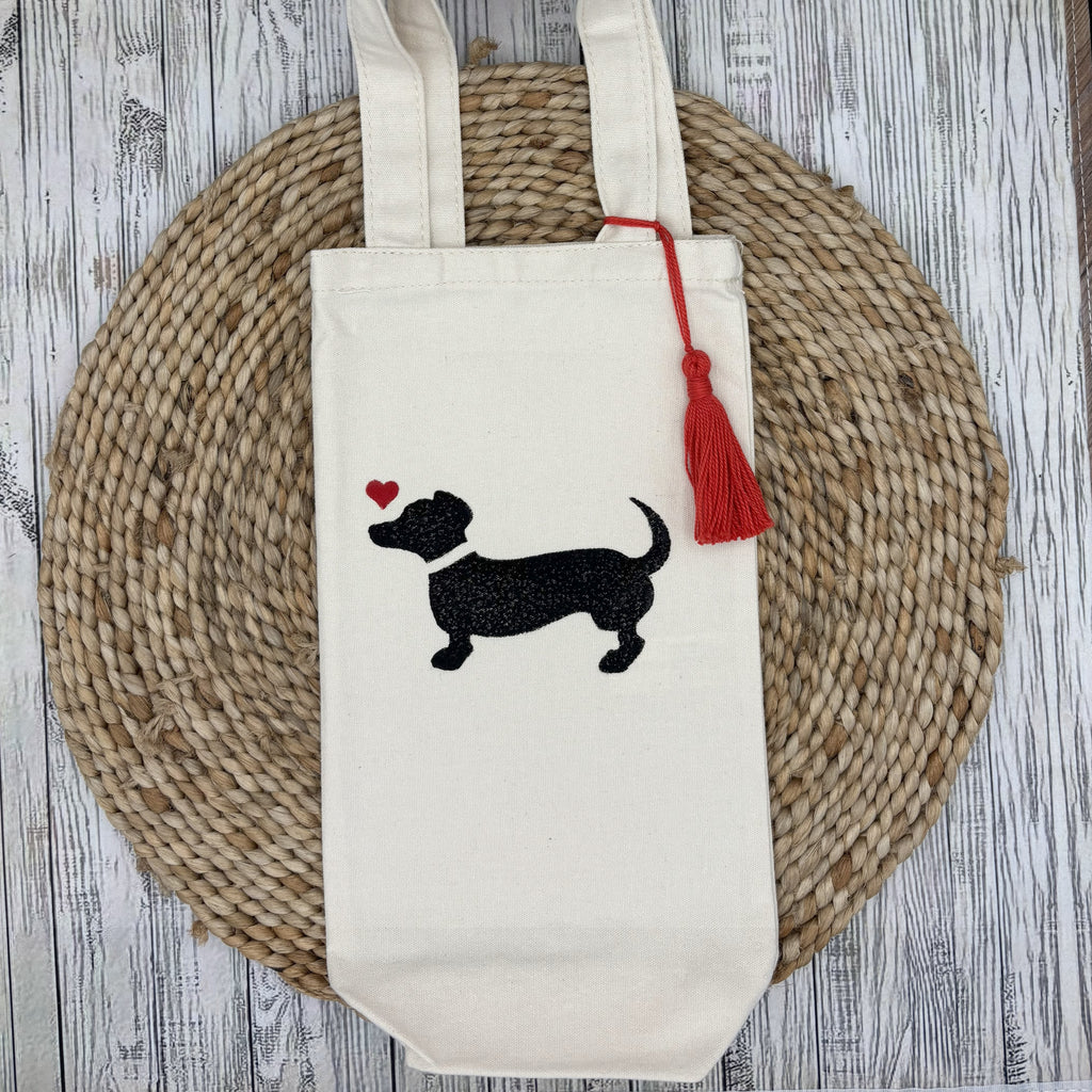 Wine Bottle Tote •Dachshund•