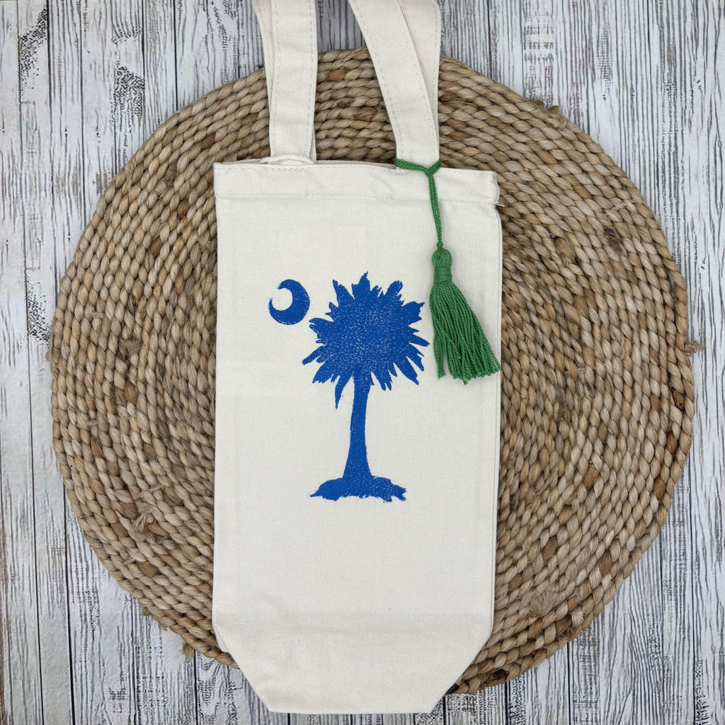 Wine Bottle Tote •Palmetto Moon•