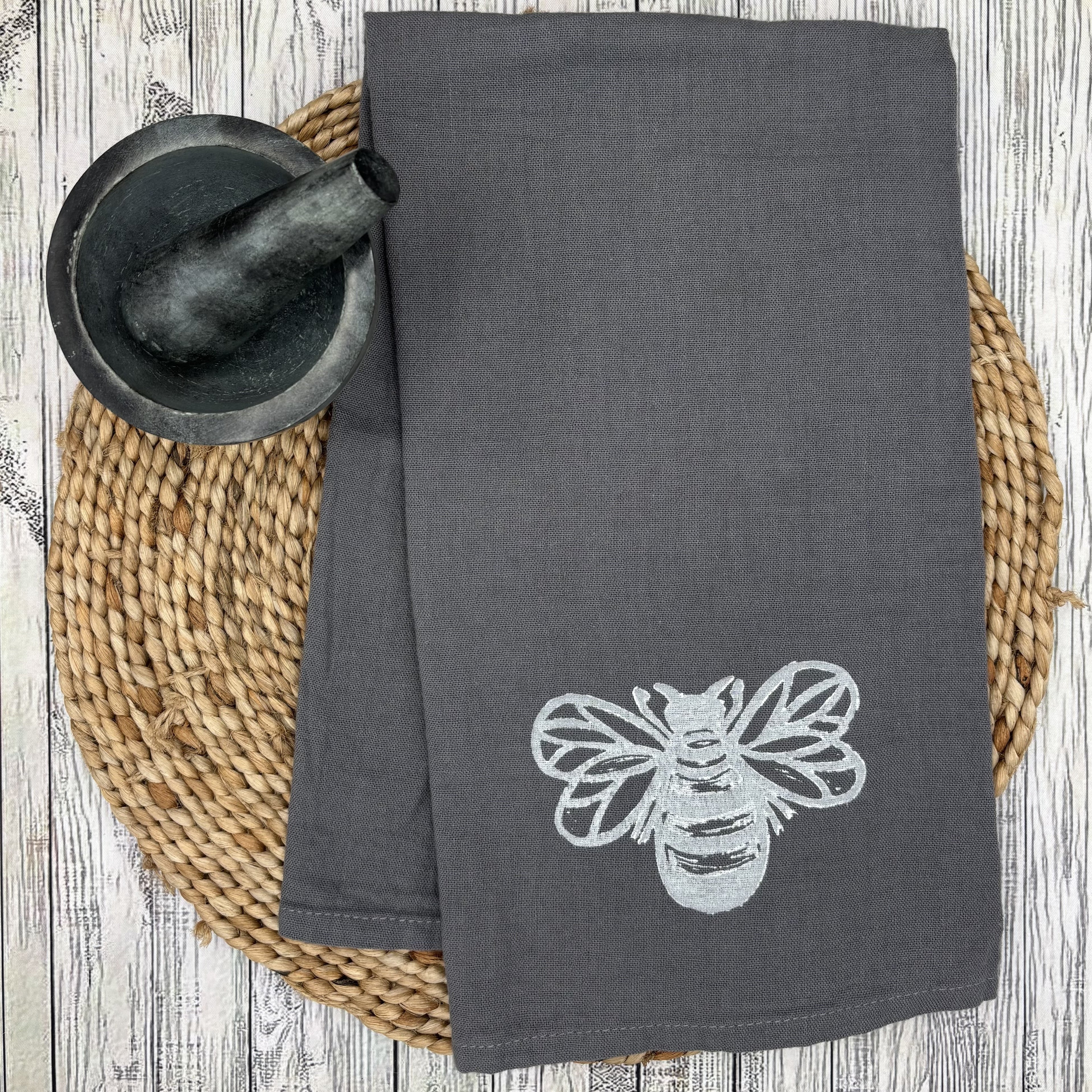 Flour Sack Kitchen Towel • Bee •