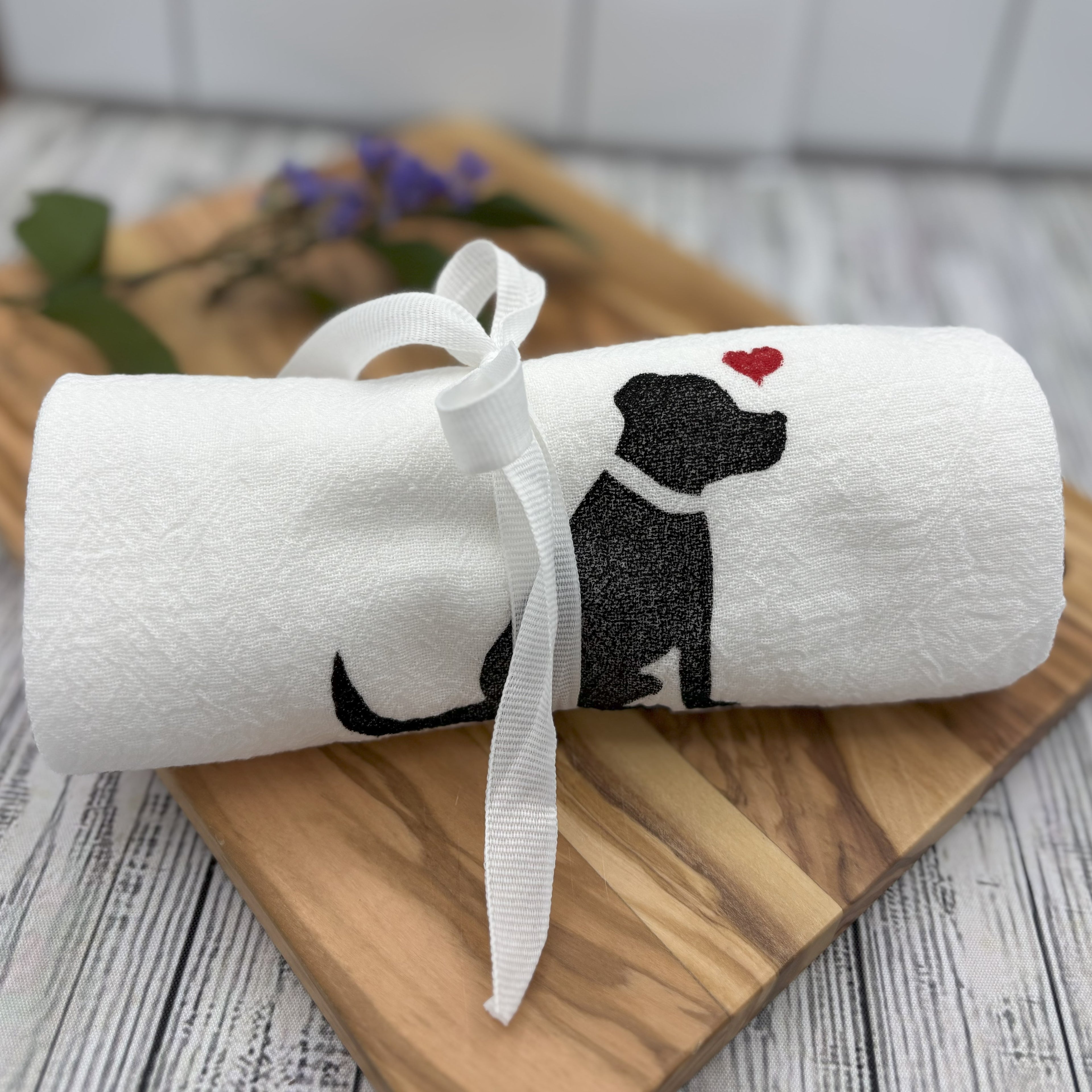 Flour Sack Kitchen Towel • Black Dog •