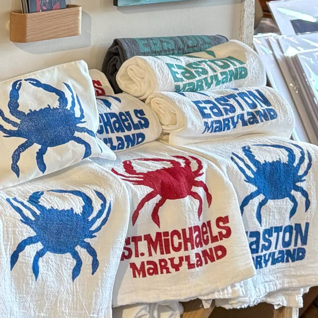 Flour Sack Kitchen Towel • Crab - Maryland Towns •